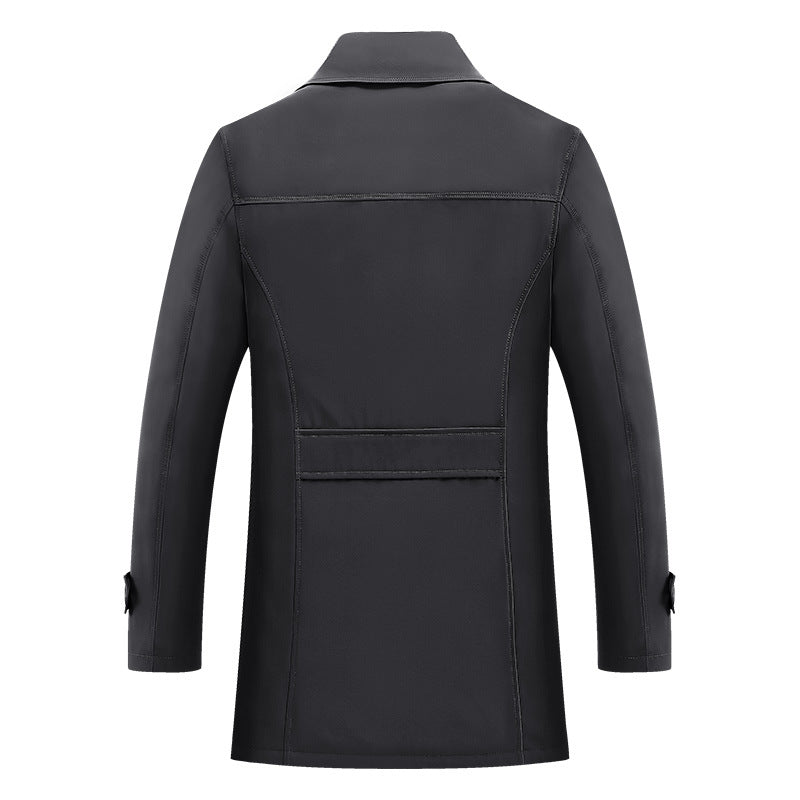 Herren Kurztrenchcoat mit kariertem Innenfutter und Schulterklappen – Marzano