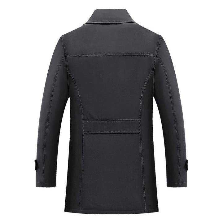Herren Kurztrenchcoat mit kariertem Innenfutter und Schulterklappen – Marzano