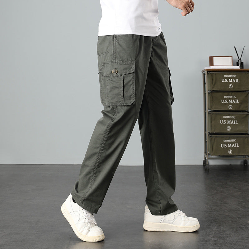 Herren Lässige Canvas-Cargohose mit großen Klappentaschen, Relaxed Fit & verstärkten Nähten Echo Archiv