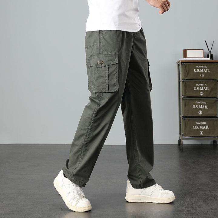 Herren Lässige Canvas-Cargohose mit großen Klappentaschen, Relaxed Fit & verstärkten Nähten Echo Archiv
