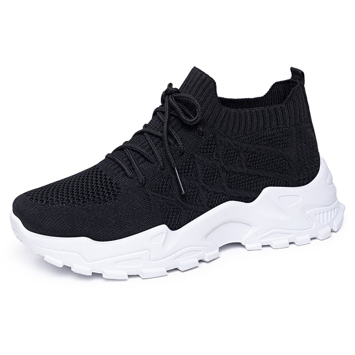 Damen nan gestrickter Plateau-Comfort-Sneaker mit sockenähnlichem Schaft, elastischer Schnürung und geformter Leichtprofilsohle Echo Archiv
