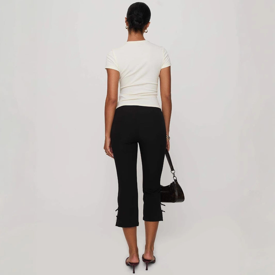 Damen T-Shirt mit kreativem Druck und figurbetontem Schnitt Echo Archiv