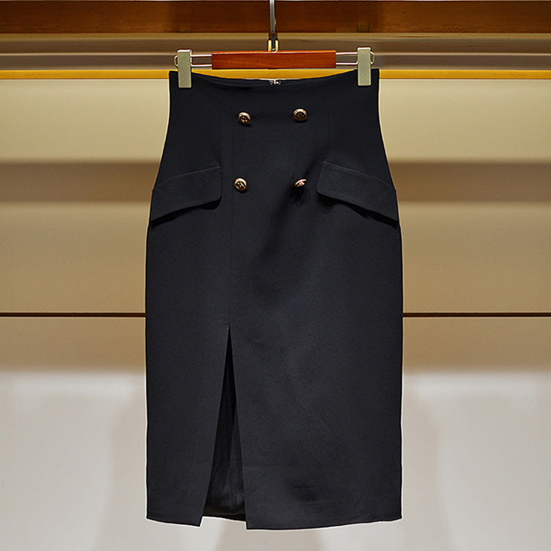 Damen Eleganter Bleistiftrock mit Knopfdetails Echoarchiv