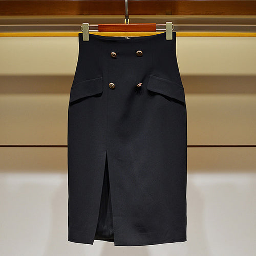 Damen Eleganter Bleistiftrock mit Knopfdetails Echoarchiv