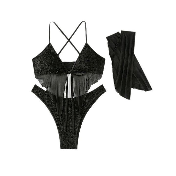 Damen Bikini-Set mit ärmellosem Oberteil und transparentem Cover-Up Echo Archiv