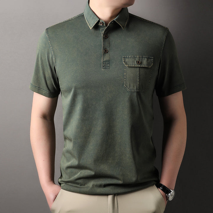 Herren Poloshirt mit praktischer Brusttasche und hochwertigem Baumwollmix Echoarchiv