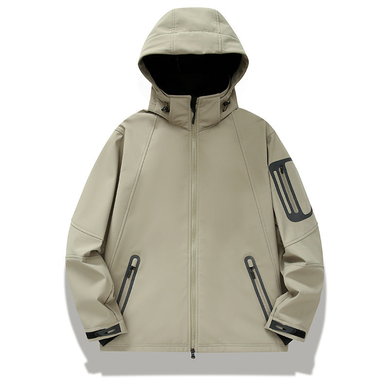 Herren Softshell‑Hybridjacke mit Kapuze, versiegelten Reißverschlüssen und ergonomischem Schnitt Echo Archiv