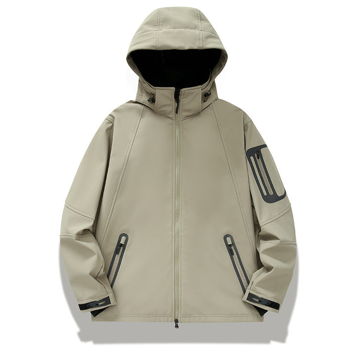 Herren Softshell‑Hybridjacke mit Kapuze, versiegelten Reißverschlüssen und ergonomischem Schnitt Echo Archiv