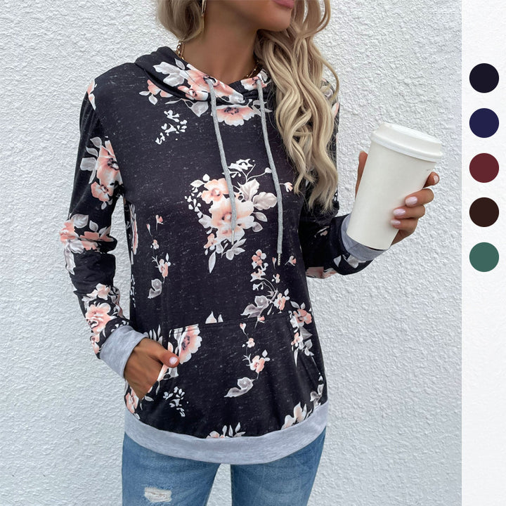Damen Lässiger Kapuzenpullover mit floralem Muster Echo Archiv