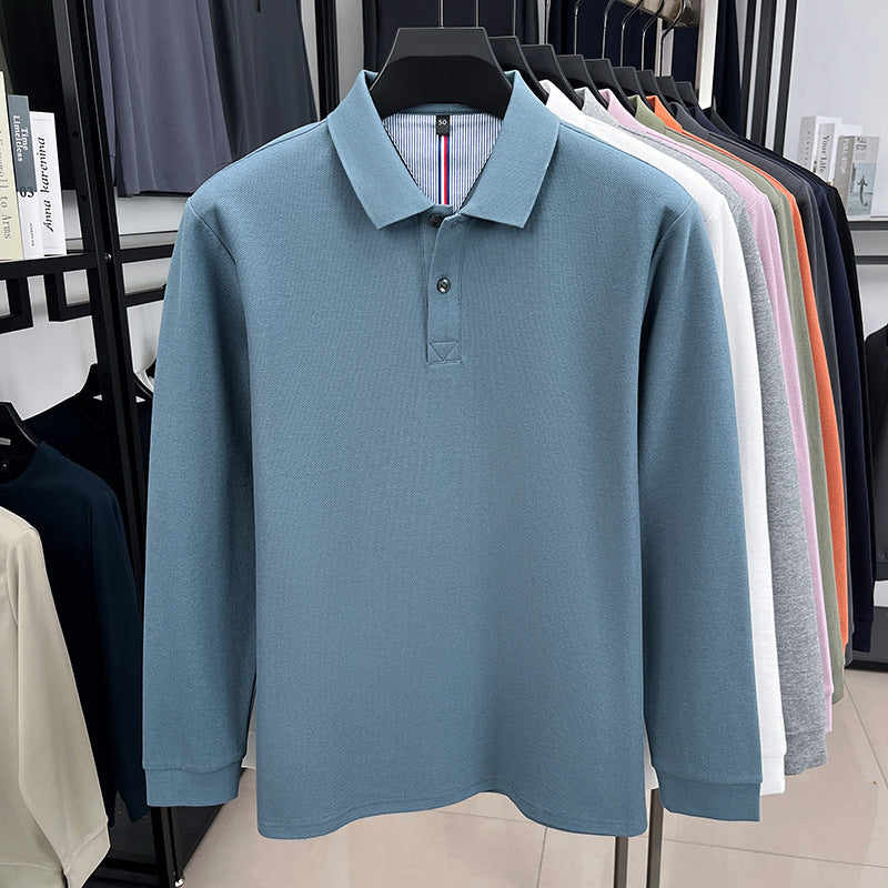 Herren Langärmliges Polohemd mit strukturiertem Design und atmungsaktiven Eigenschaften Echoarchiv