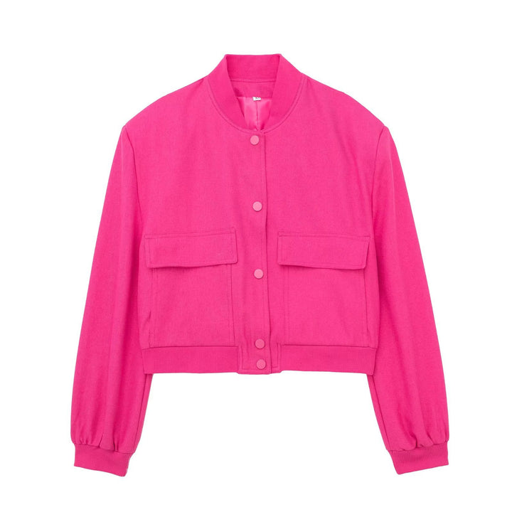 Damen Boxy-Cropped-Jacke im Worker-Look mit Pattentaschen und Rippkragen Echo Archiv