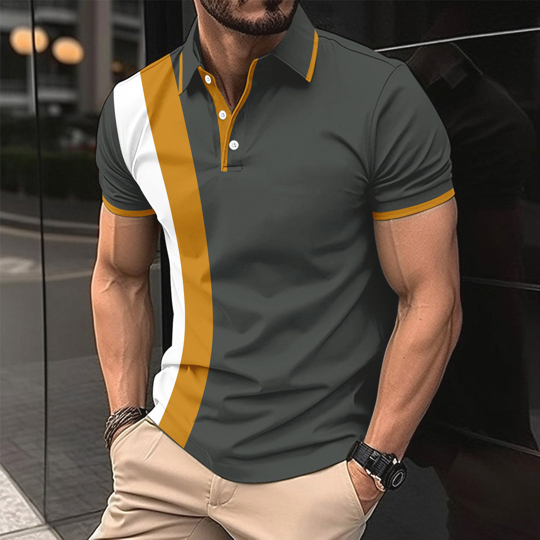 Herren Sportliches Poloshirt mit modernem Schnitt und Kontrastdetails Echoarchiv
