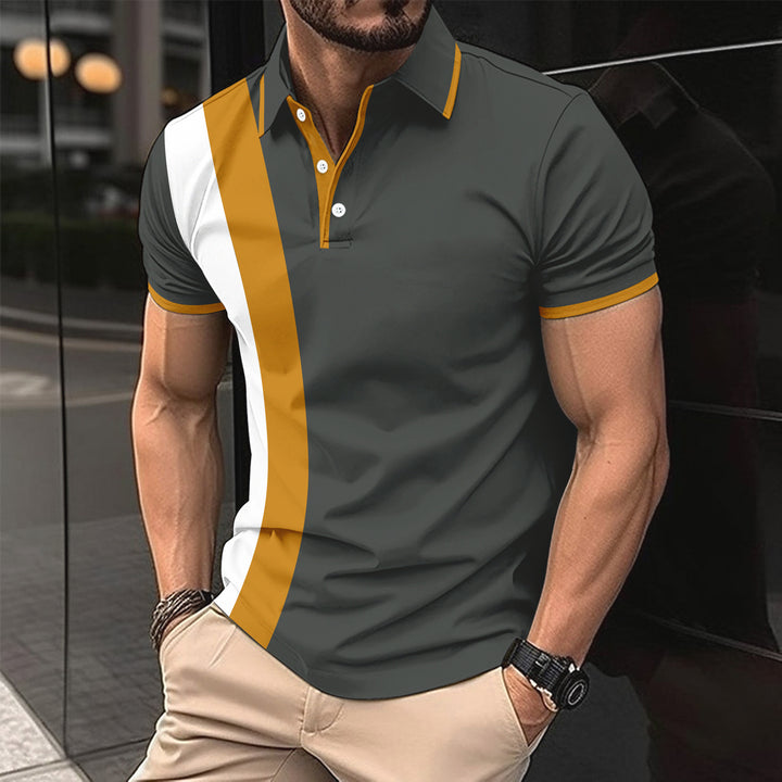 Herren Sportliches Poloshirt mit modernem Schnitt und Kontrastdetails Echoarchiv