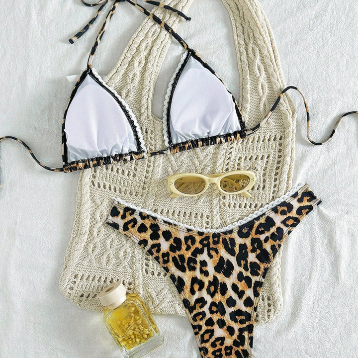 Damen modern geschnittenes Bikini-Set mit Schlangenmuster Echo Archiv