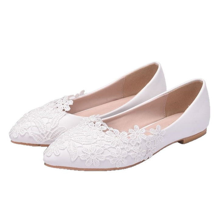 Damen Elegante Ballerinas mit filigraner Blumenstickerei Echoarchiv
