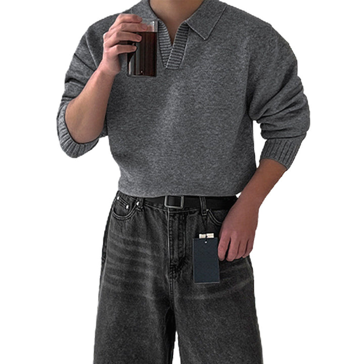 Herren Modischer Grobstrickpullover mit Stehkragen Echo Archiv