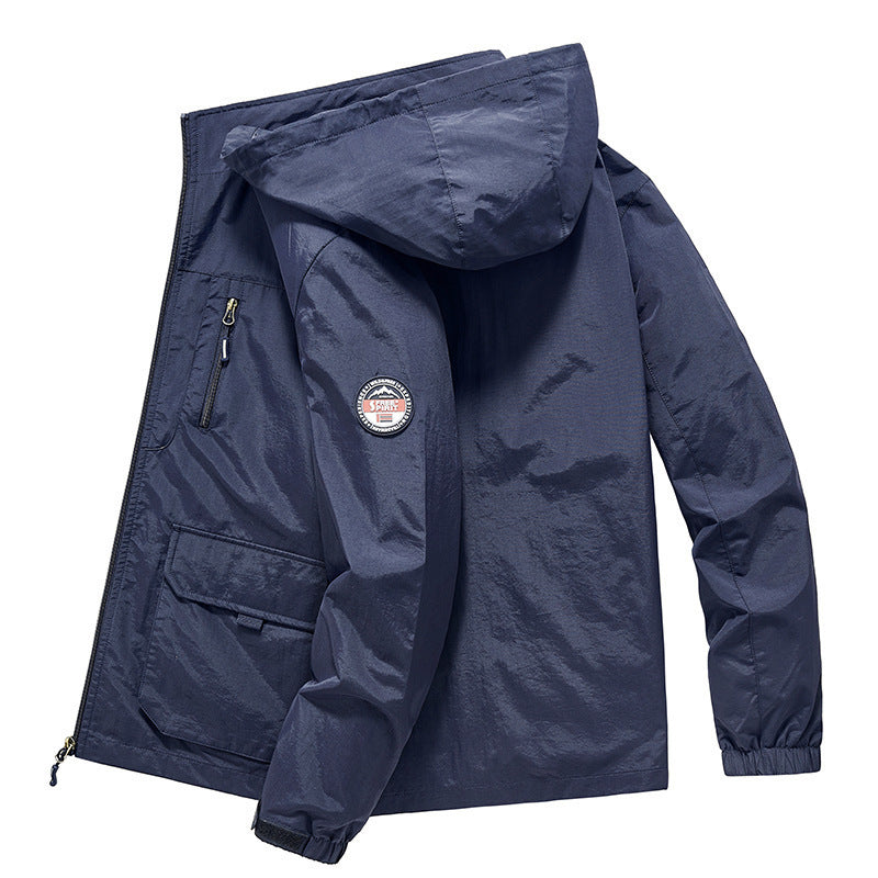 Herren Ultraleichte Kapuzen-Fieldjacke mit Mesh-Innenfutter und Mehrfach-Taschen Echo Archiv