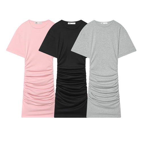 Damen Midikleid mit eleganter Raffung und weitem Kurzarm Echo Archiv