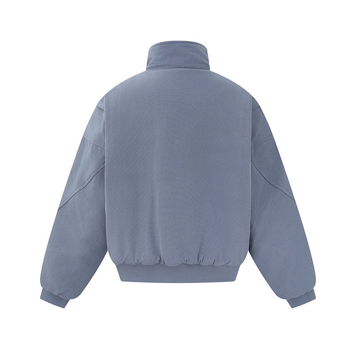 Unisex Boxy-wattierte Kurzjacke mit hochgeschlossenem Stehkragen und minimalistischer Nahtführung Echoarchiv