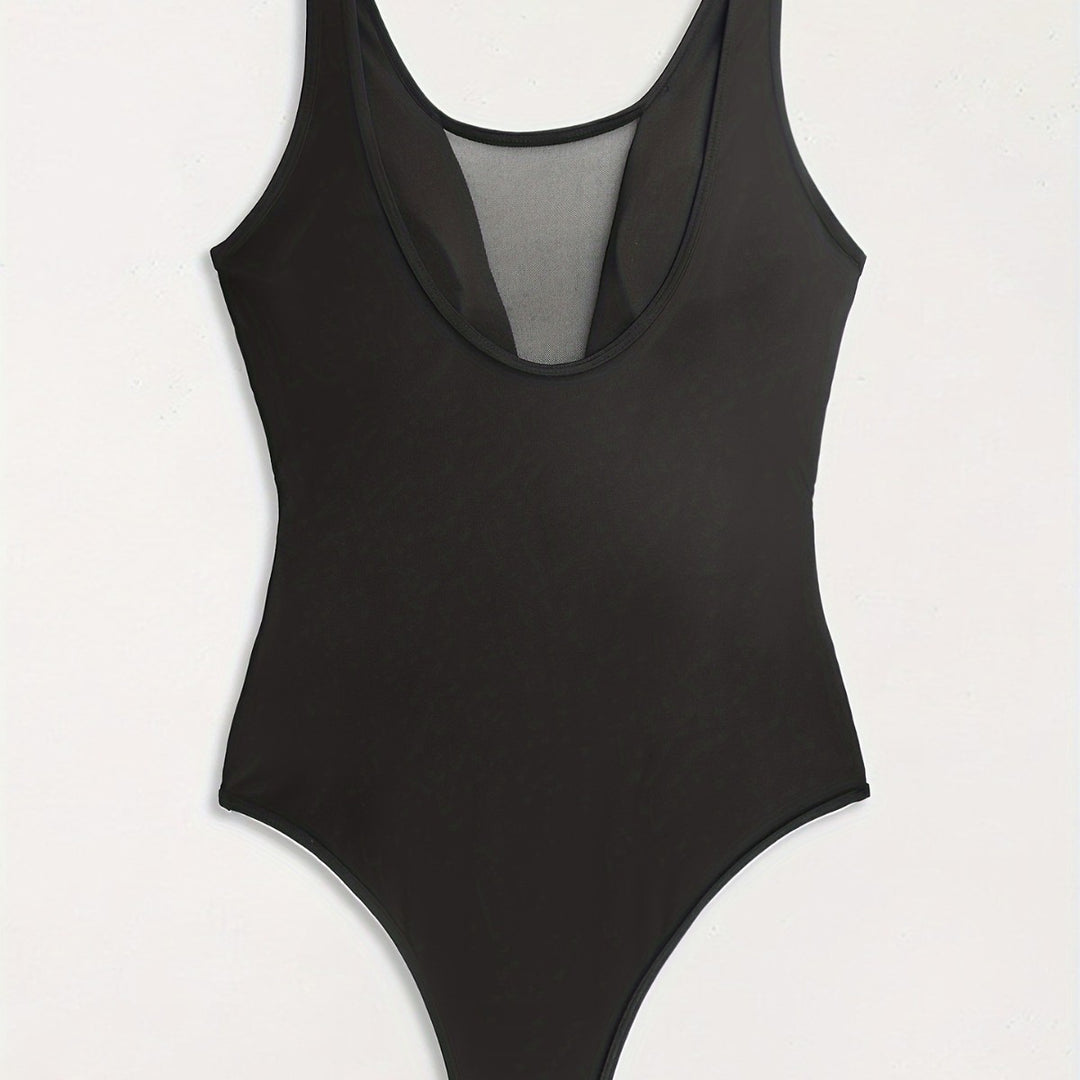 Damen Hochgeschlossener Monokini mit transparenten Mesh-Details Echo Archiv