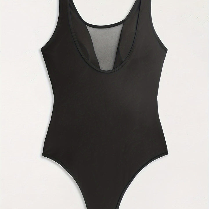 Damen Hochgeschlossener Monokini mit transparenten Mesh-Details Echo Archiv