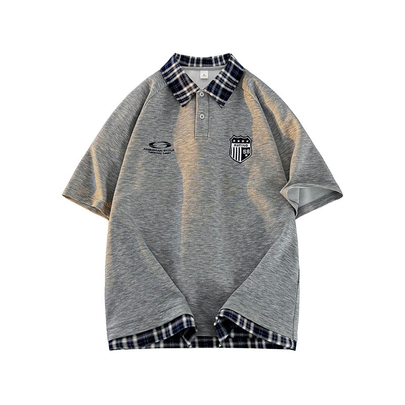 Herren lässiges Polohemd mit karierter Kragenverarbeitung und sportlichem Design Echoarchiv