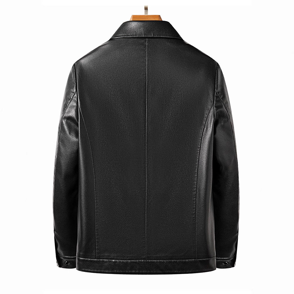 Herren modische und elegante Kunstlederjacke mit praktischen Reißverschlusstaschen Echoarchiv