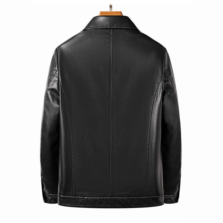 Herren modische und elegante Kunstlederjacke mit praktischen Reißverschlusstaschen Echoarchiv