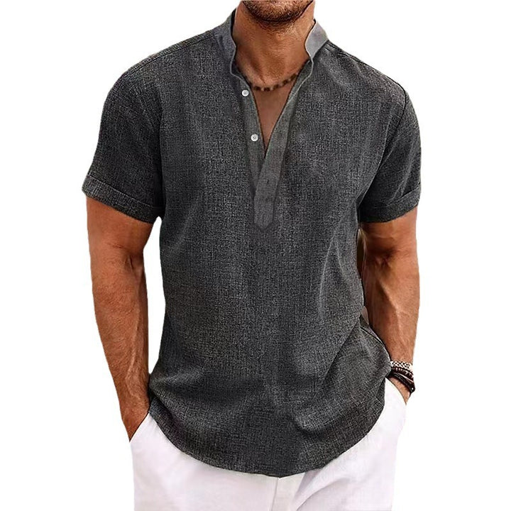 Herren Freizeit Kurzarm Henley-Shirt Echoarchiv