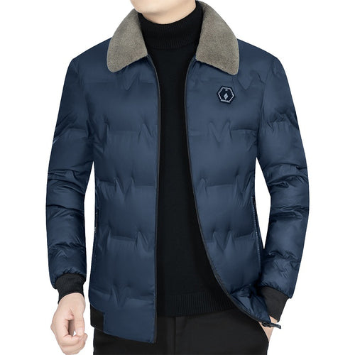 Herren Leichte Daunenjacke mit Pelzkragen Echoarchiv