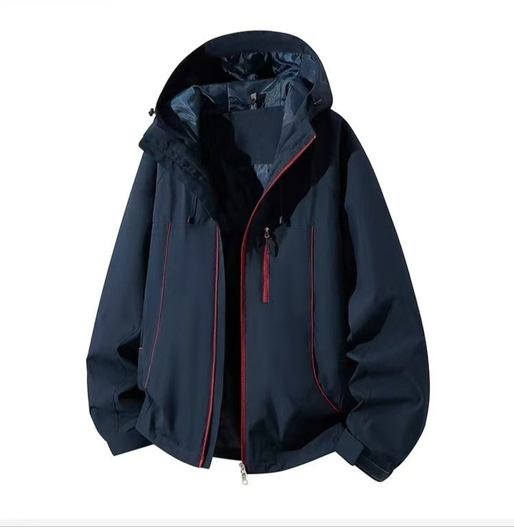 Herren Wasserdichte Kapuzen-Softshelljacke mit winddichtem Schnitt und Reißverschluss Echoarchiv