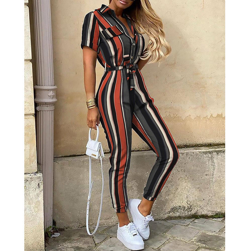 Damen eleganter Jumpsuit mit tailliertem Schnitt und praktischen Taschen Echo Archiv