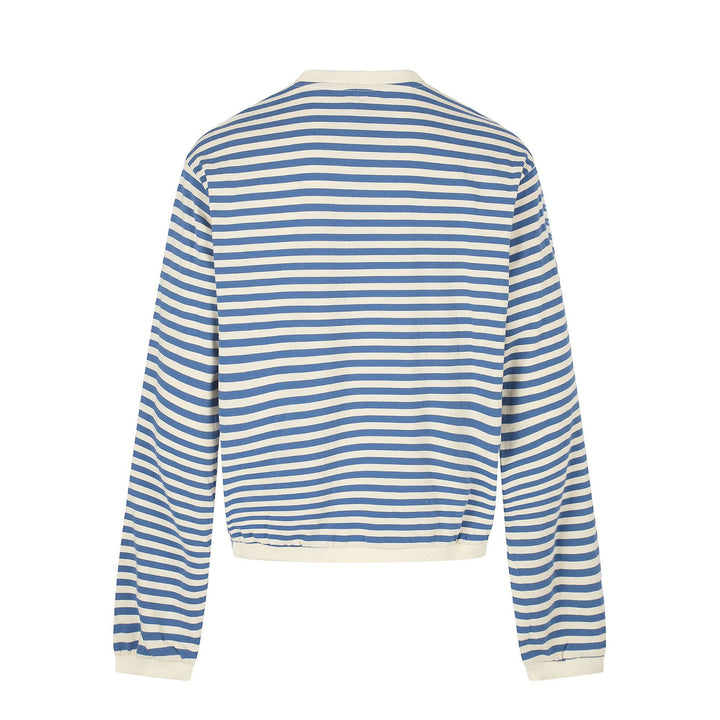 Damen maritimes Streifen-Sweatshirt mit Zierkordeln Echoarchiv