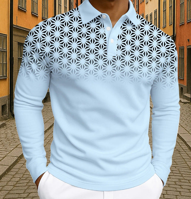 Herren Poloshirt mit trendigem, graphischen Mustermix Echoarchiv