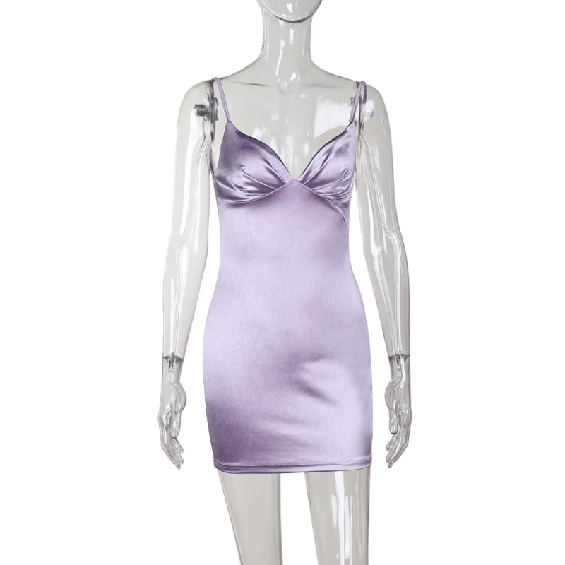 Damen Satin Kleid mit verstellbaren Trägern Echo Archiv