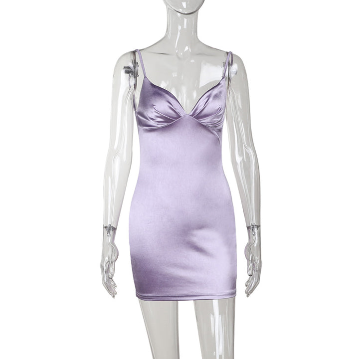 Damen Satin Kleid mit verstellbaren Trägern Echo Archiv