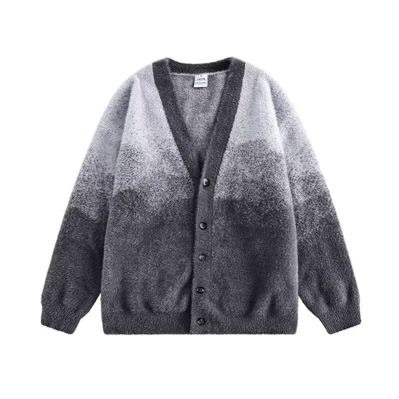 Damen Gemütliche Strickjacke mit Knopfleiste und V-Ausschnitt Echoarchiv