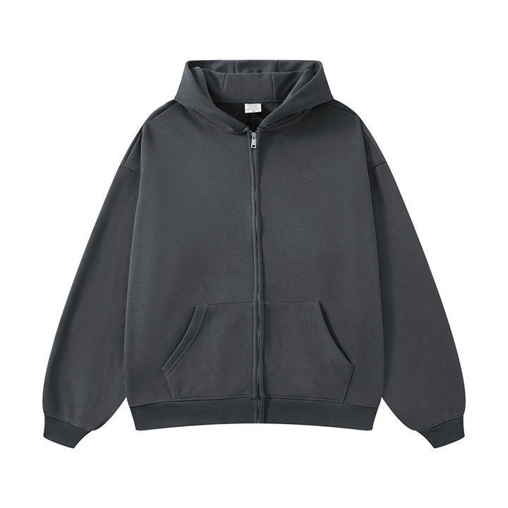 Unisex nan Kapuzen-Sweatjacke mit durchgehendem Reißverschluss, oversized Passform und Kängurutaschen Echo Archiv