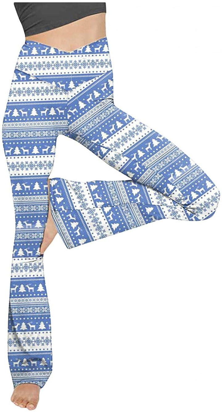 Damen nan taillenhohe Yogahose mit überkreuztem Bund und ausgestelltem Saum mit Schlitz Echo Archiv