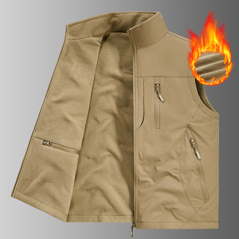 Herren Thermo-Fleece Outdoorweste mit wärmender Teddyfutter-Innenseite, winddichter Außenlage & Multifunktions-Reißverschlusstaschen Echo Archiv