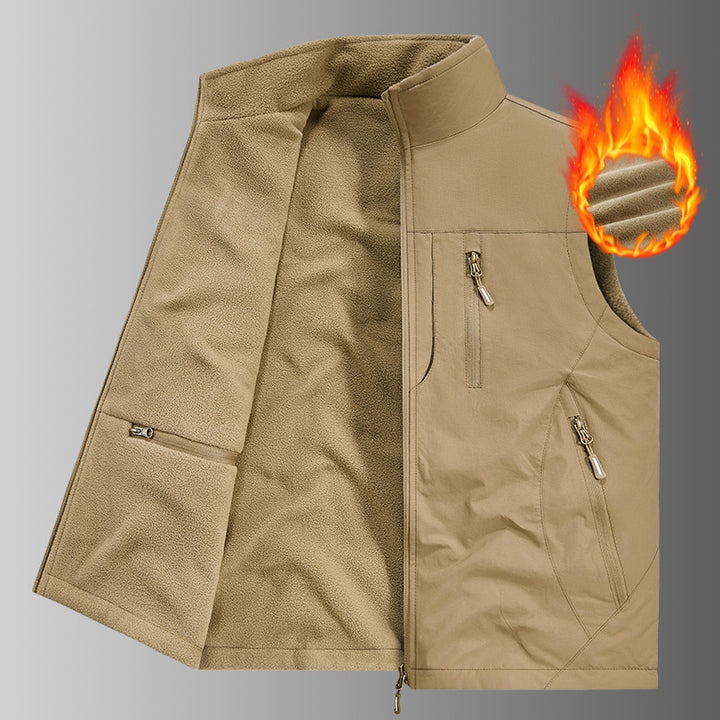Herren Thermo-Fleece Outdoorweste mit wärmender Teddyfutter-Innenseite, winddichter Außenlage & Multifunktions-Reißverschlusstaschen Echo Archiv