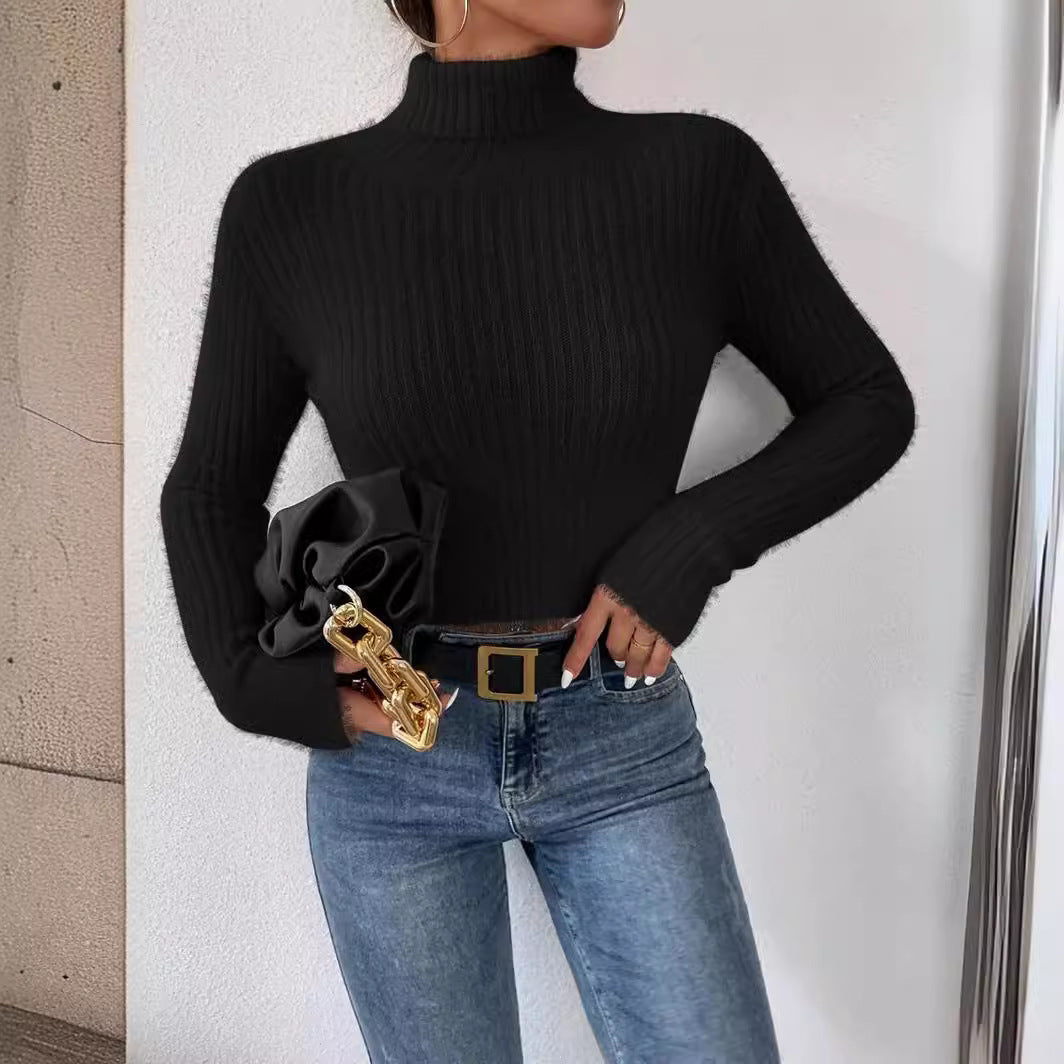Damen Kurzer Rippstrick-Rollkragenpullover mit flauschiger Mohair‑Optik Echo Archiv