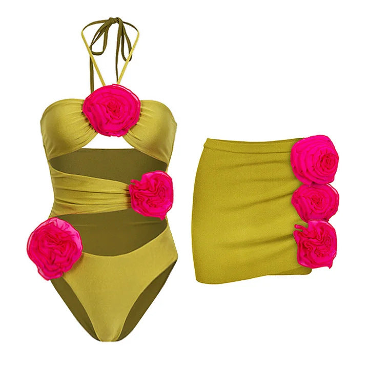 Damen Bikiniset mit floralem Rüschendesign Echo Archiv