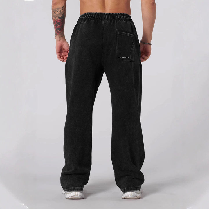 Herren nan weiche gewaschene Jogginghose mit weitem Schnitt und elastischem Bund Echo Archiv