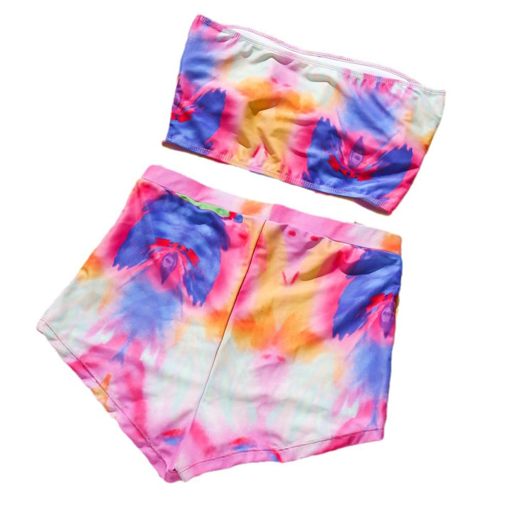 Damen Hochgeschnittener Bikini-Set mit modernem Batikdesign Echo Archiv