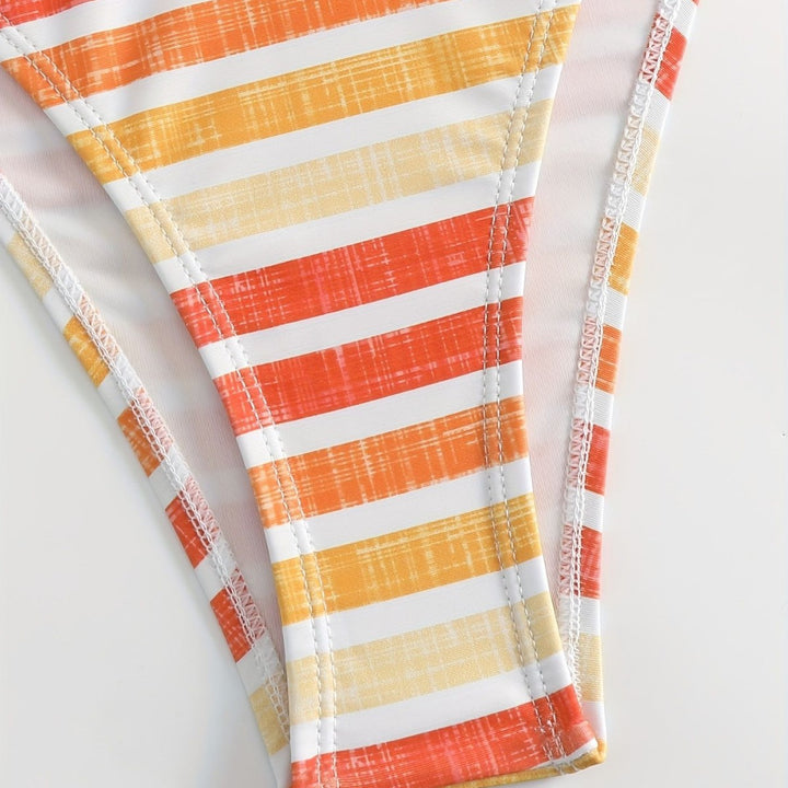 Damen Sportlicher Streifen-Bikini Echo Archiv