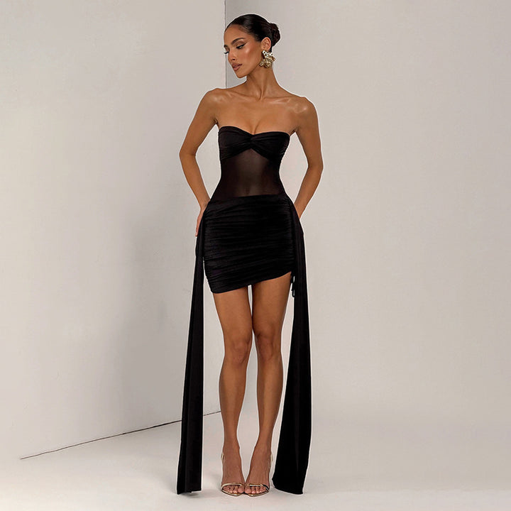 Damen Bandeau Badeanzug mit lässigem Überrock Echo Archiv