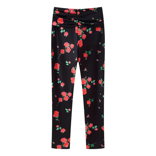 Damen taillierte Stretch-Leggings mit hohem Raffungbund und dekorativem Ringdetail – Avélisse