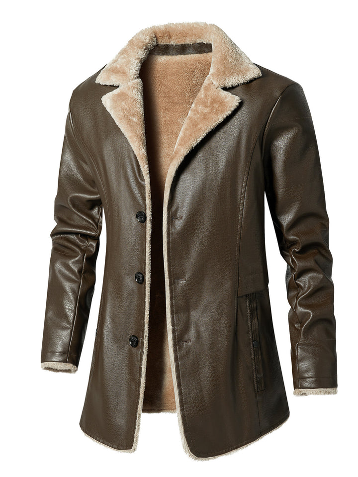 Herren Kunstleder Jacke mit luxuriösem Fleecefutter Echoarchiv