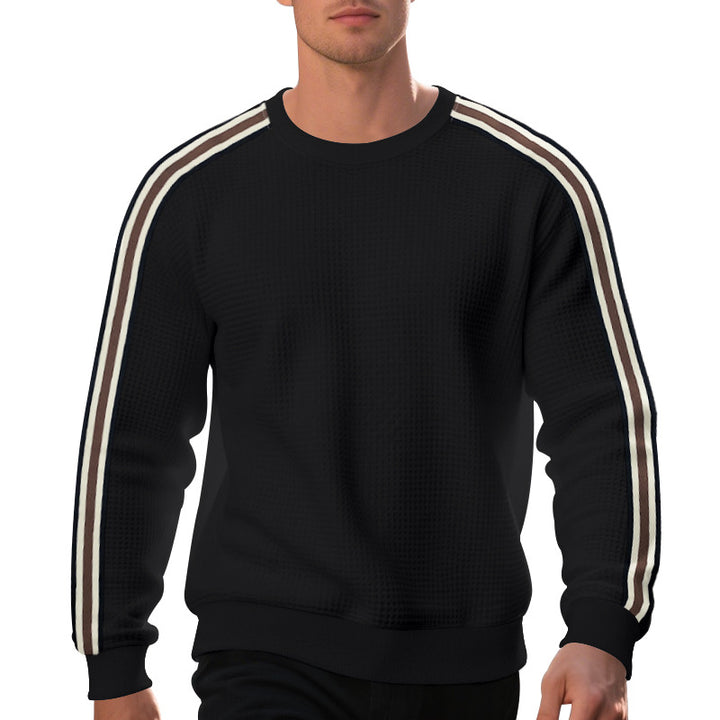 Herren Sweatshirt mit strukturiertem Design und seitlichen Streifen Echoarchiv